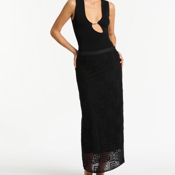 SIR Rayure Midi Skirt - Picture 1 of 4